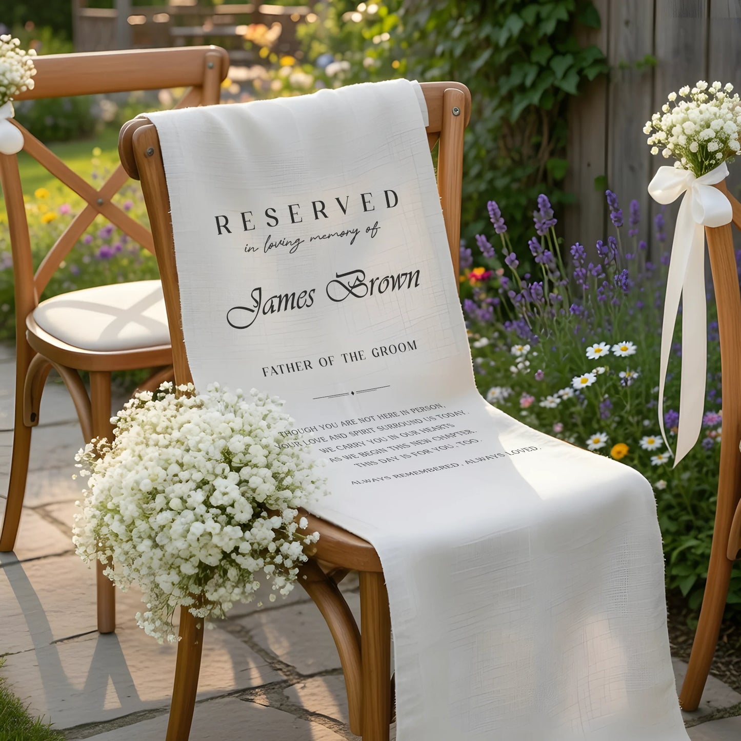 Personalized Memorial Wedding Chair Sign Reserved Seat In Loving Memory With Name