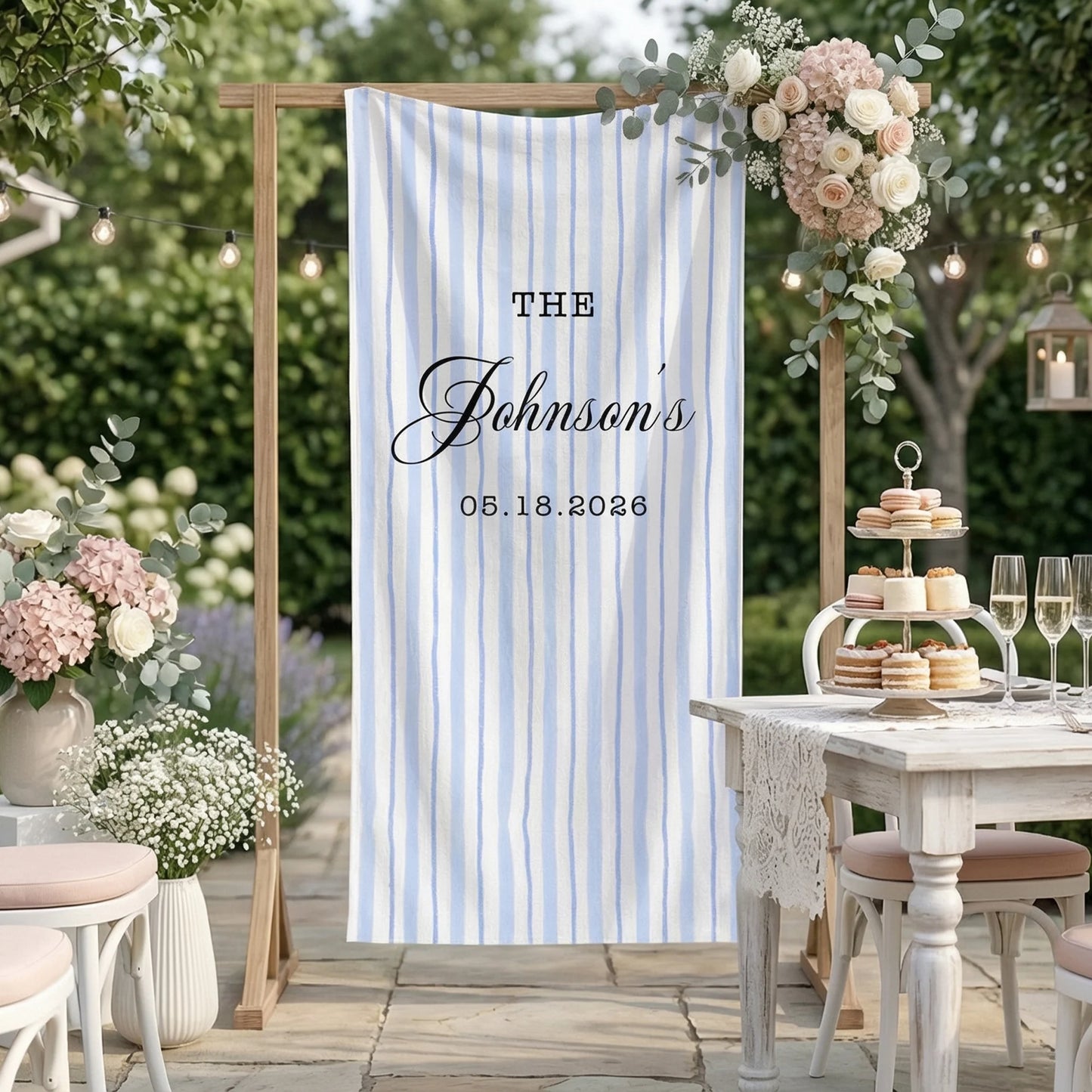 Wedding Banner Stand Personalized Wedding Welcome Sign Custom Name Wedding Backdrop Decor