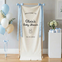 Minimalist Baby Shower Banner Personalized Custom Name Baby Shower Welcome Backdrop Decor