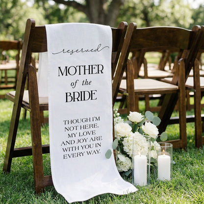 Reserved Mother of the Bride Memorial Chair Sign Wedding Reserved Seat In Loving Memory Chair Cover