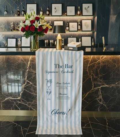 Wedding Cocktail Menu Table Runner Personalized Bar Menu Runner Custom Wedding Bar Decor