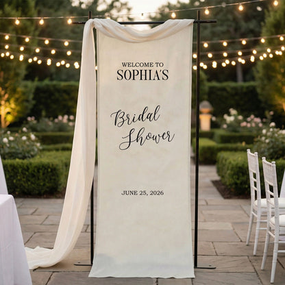Minimalist Bridal Shower Banner Personalized Custom Name Bridal Shower Welcome Backdrop Decor
