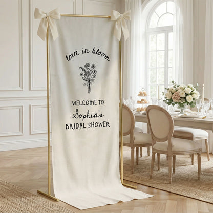 Love in Bloom Bridal Shower Banner Personalized Custom Name Bridal Shower Welcome Backdrop Decor