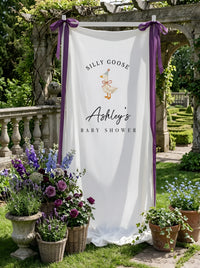 Silly Goose Baby Shower Banner Personalized Custom Name Baby Shower Backdrop Party Decor