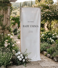 Minimalist Baby Shower Banner Personalized Custom Name Baby Shower Welcome Backdrop Decor