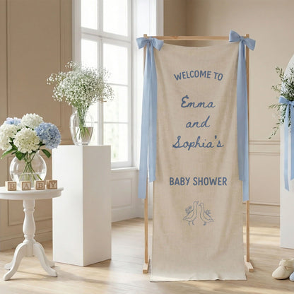 Baby Shower Welcome Banner Stand Personalized Baby Shower Welcome Sign Custom Name Party Decor