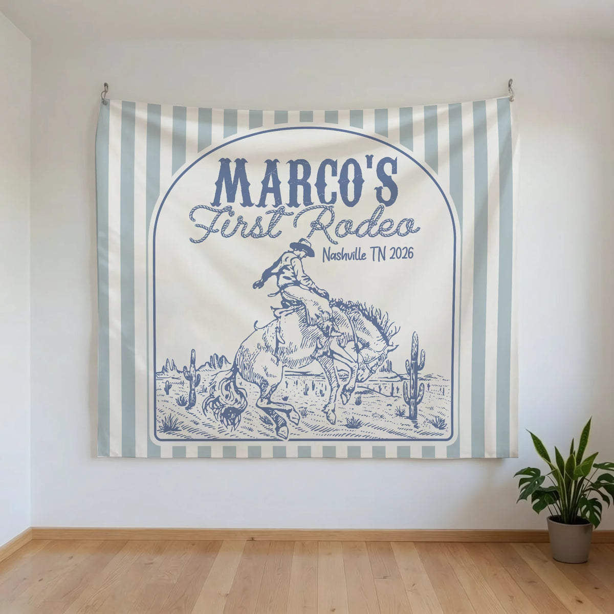 Pro Rodeo Banner First Rodeo Birthday Banner | Personalized Western Cowboy Party ...