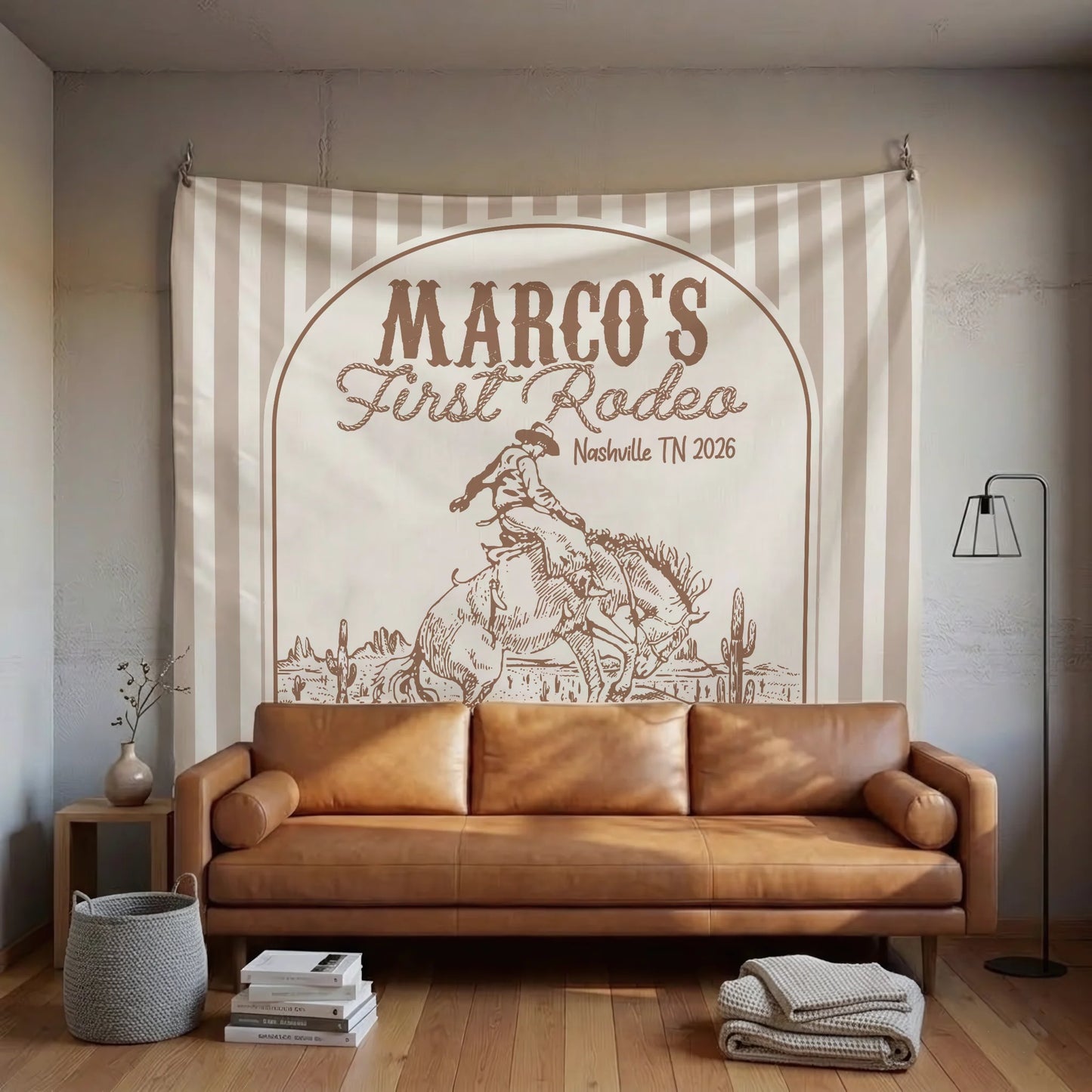 First Rodeo Birthday Banner Personalized Western Birthday Backdrop Cowboy Birthday Party Banner