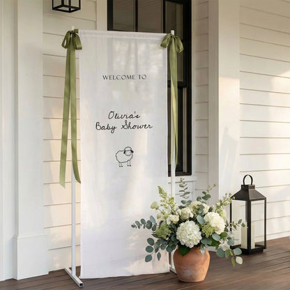Personalized Baby Shower Welcome Banner Sheep Theme Baby Shower Welcome Sign