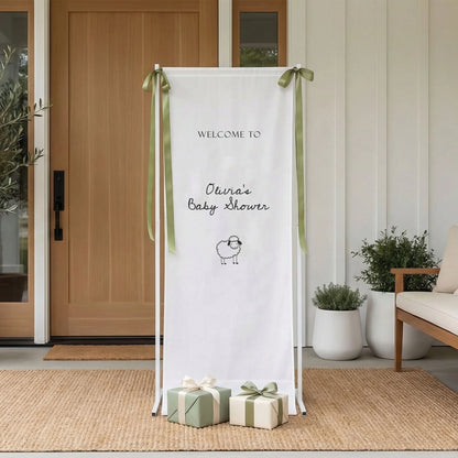 Personalized Baby Shower Welcome Banner Sheep Theme Baby Shower Welcome Sign