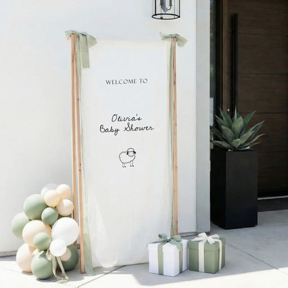 Personalized Baby Shower Welcome Banner Sheep Theme Baby Shower Welcome Sign