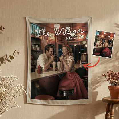 Custom Wedding Photo Banner Personalized Couple Photo Backdrop Engagement Party Wedding Banner