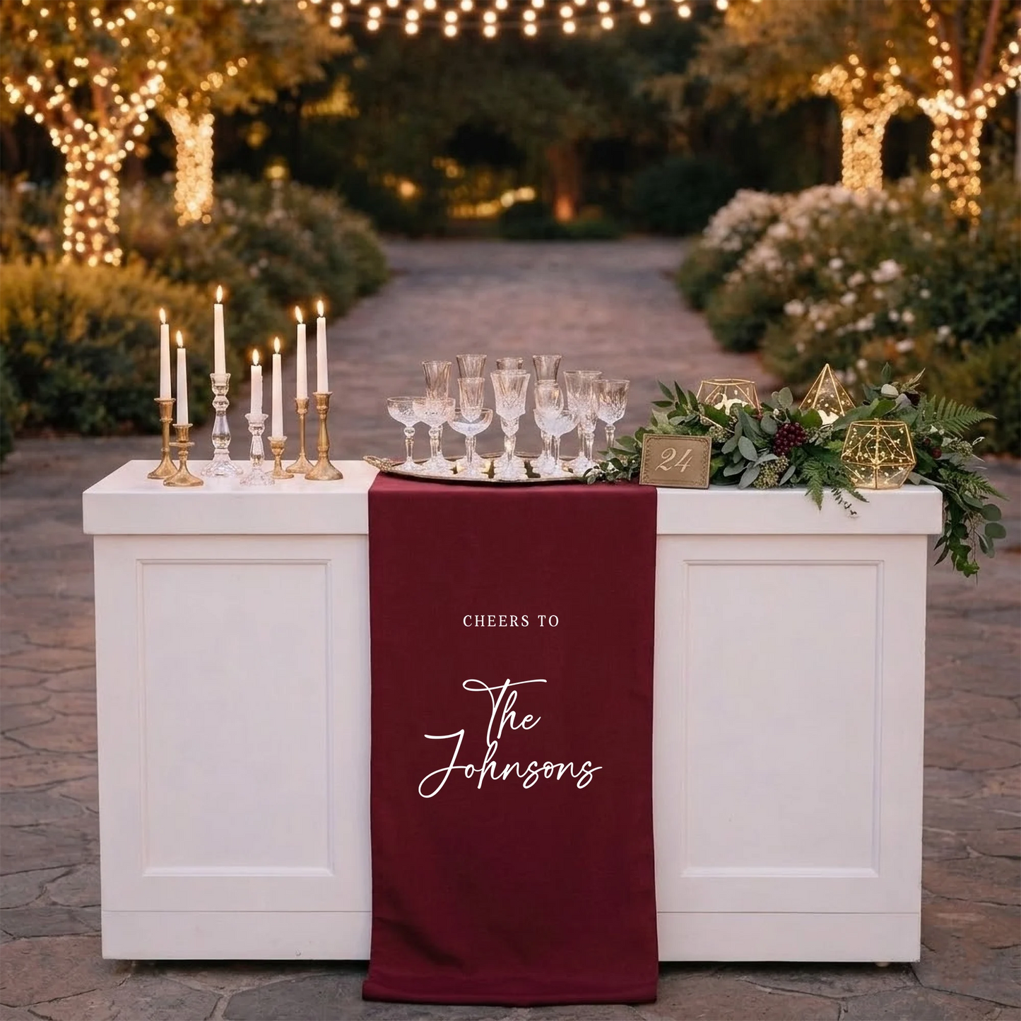 Wedding Table Runner Personalized Last Name Wedding Table Decor Custom Wedding Reception Runner