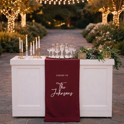 Wedding Table Runner Personalized Last Name Wedding Table Decor Custom Wedding Reception Runner