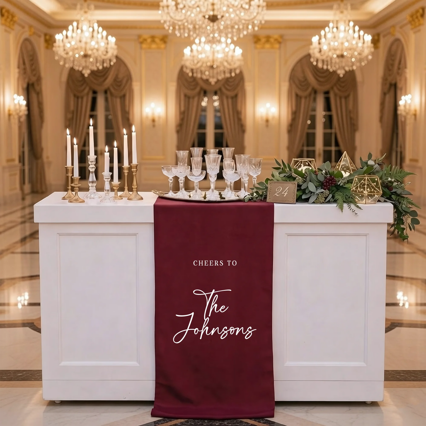Wedding Table Runner Personalized Last Name Wedding Table Decor Custom Wedding Reception Runner