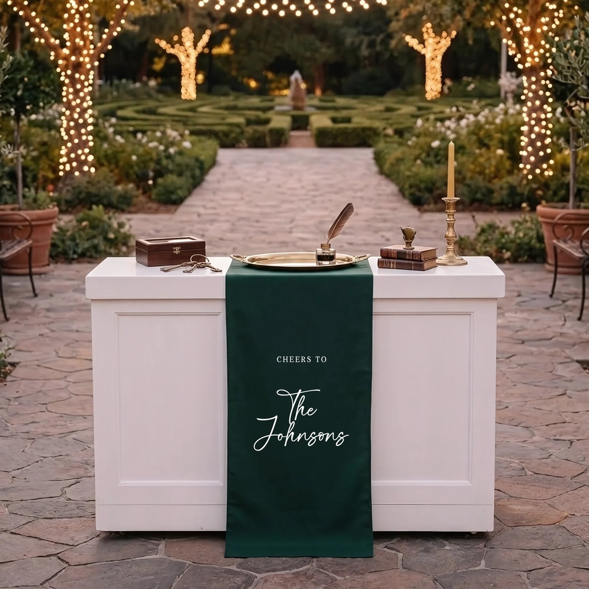 Wedding Table Runner Personalized Last Name Wedding Table Decor Custom Wedding Reception Runner