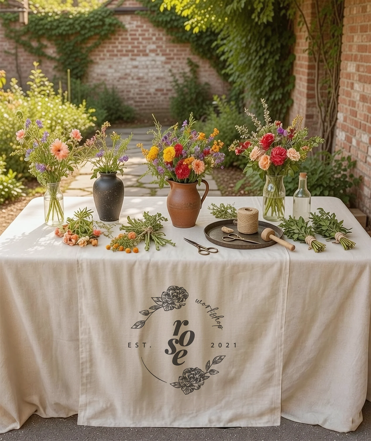 Custom Logo Table Runner Personalized Business Table Runner Market Booth Table Decor