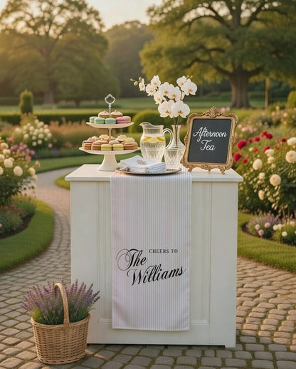Wedding Table Runner Personalized Wedding Bar Decor Custom Name Reception Table Runner