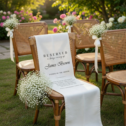 Personalized Memorial Wedding Chair Sign Reserved Seat In Loving Memory With Name