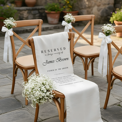 Personalized Memorial Wedding Chair Sign Reserved Seat In Loving Memory With Name