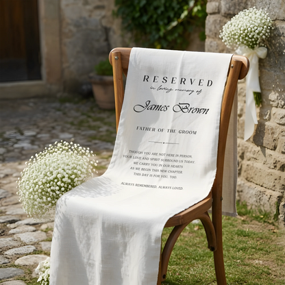 Personalized Memorial Wedding Chair Sign Reserved Seat In Loving Memory With Name