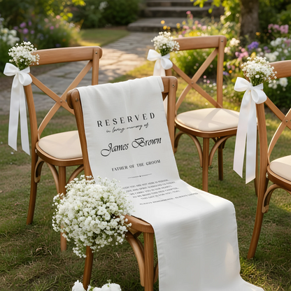 Personalized Memorial Wedding Chair Sign Reserved Seat In Loving Memory With Name