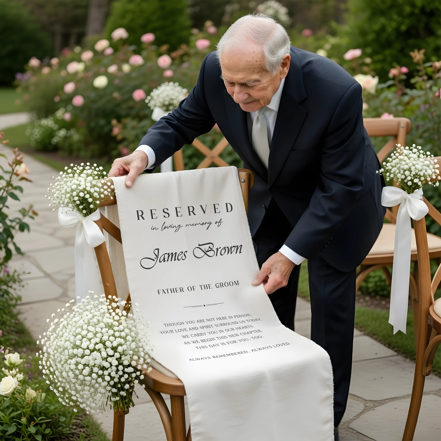 Personalized Memorial Wedding Chair Sign Reserved Seat In Loving Memory With Name