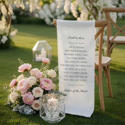 I Will Be There Memorial Wedding Chair Sign Reserved Seat In Loving Memory Chair Cover