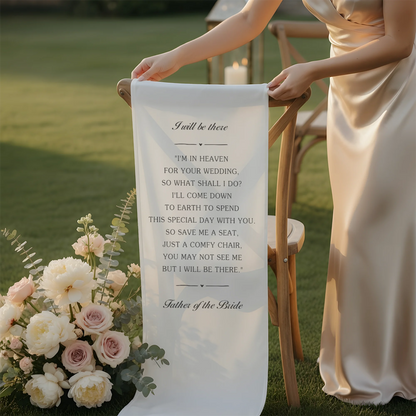 I Will Be There Memorial Wedding Chair Sign Reserved Seat In Loving Memory Chair Cover