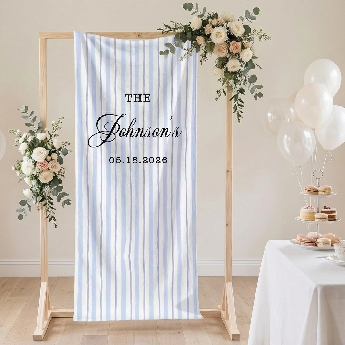 Wedding Banner Stand Personalized Wedding Welcome Sign Custom Name Wedding Backdrop Decor