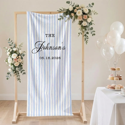 Wedding Banner Stand Personalized Wedding Welcome Sign Custom Name Wedding Backdrop Decor