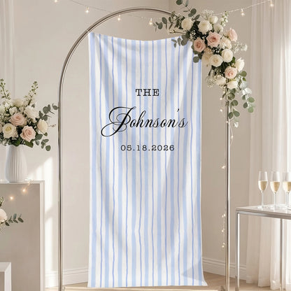 Wedding Banner Stand Personalized Wedding Welcome Sign Custom Name Wedding Backdrop Decor