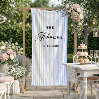 Wedding Banner Stand Personalized Wedding Welcome Sign Custom Name Wedding Backdrop Decor