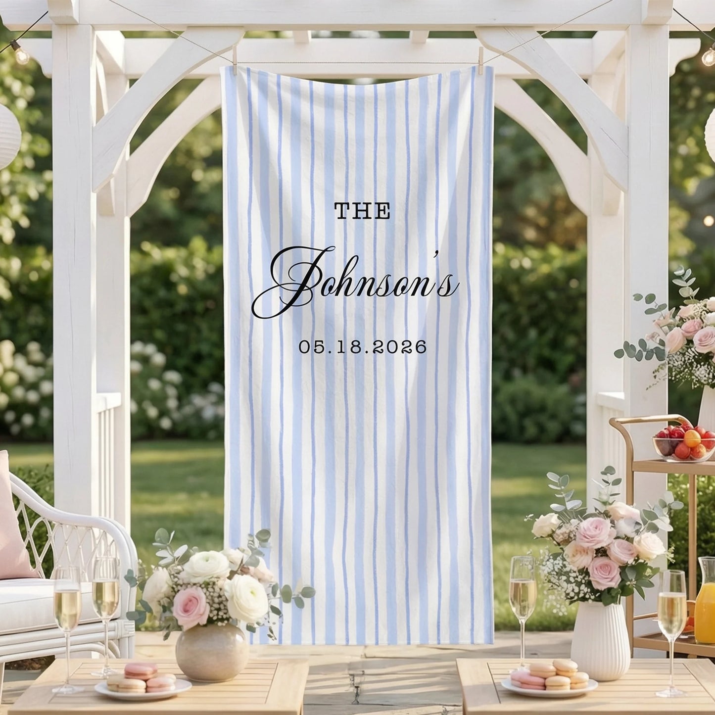 Wedding Banner Stand Personalized Wedding Welcome Sign Custom Name Wedding Backdrop Decor