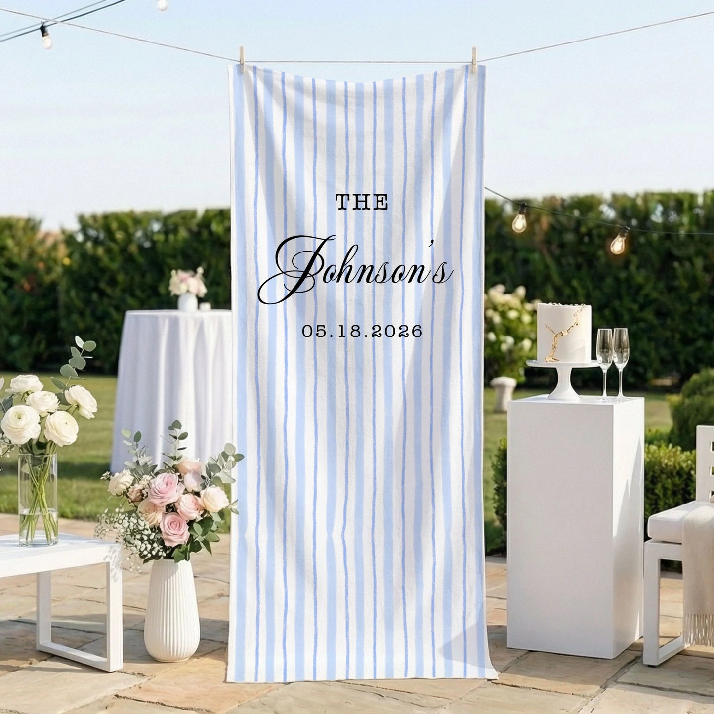 Wedding Banner Stand Personalized Wedding Welcome Sign Custom Name Wedding Backdrop Decor