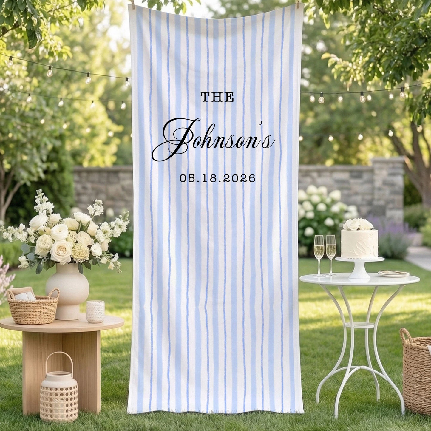Wedding Banner Stand Personalized Wedding Welcome Sign Custom Name Wedding Backdrop Decor