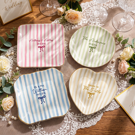 Personalized Locked Ring Dish Wedding Gift for Couple