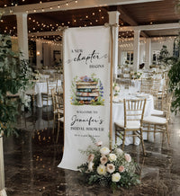 Floral Bridal Shower Banner Personalized Linen Bridal Shower Welcome Banner Custom Name Party Decor