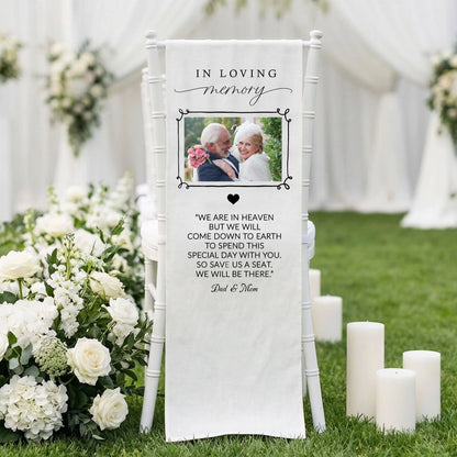 In Loving Memory Photo Wedding Chair Sign Personalized Memorial Seat Sign With Picture