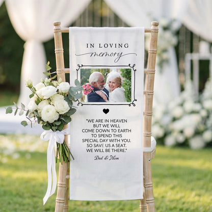 In Loving Memory Photo Wedding Chair Sign Personalized Memorial Seat Sign With Picture