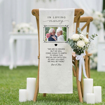 In Loving Memory Photo Wedding Chair Sign Personalized Memorial Seat Sign With Picture