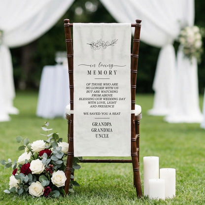 In Loving Memory Wedding Chair Sign Reserved Memorial Seat Sign Personalized Wedding Ceremony Decor