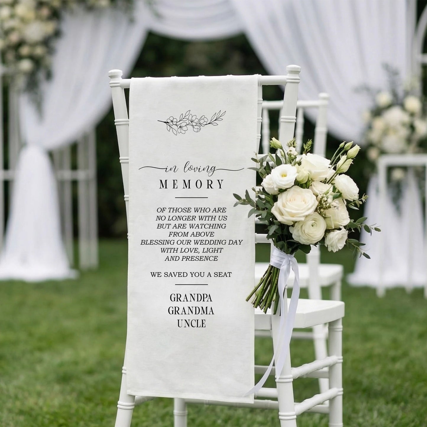 In Loving Memory Wedding Chair Sign Reserved Memorial Seat Sign Personalized Wedding Ceremony Decor
