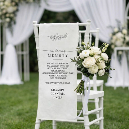 In Loving Memory Wedding Chair Sign Reserved Memorial Seat Sign Personalized Wedding Ceremony Decor