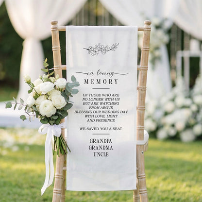 In Loving Memory Wedding Chair Sign Reserved Memorial Seat Sign Personalized Wedding Ceremony Decor