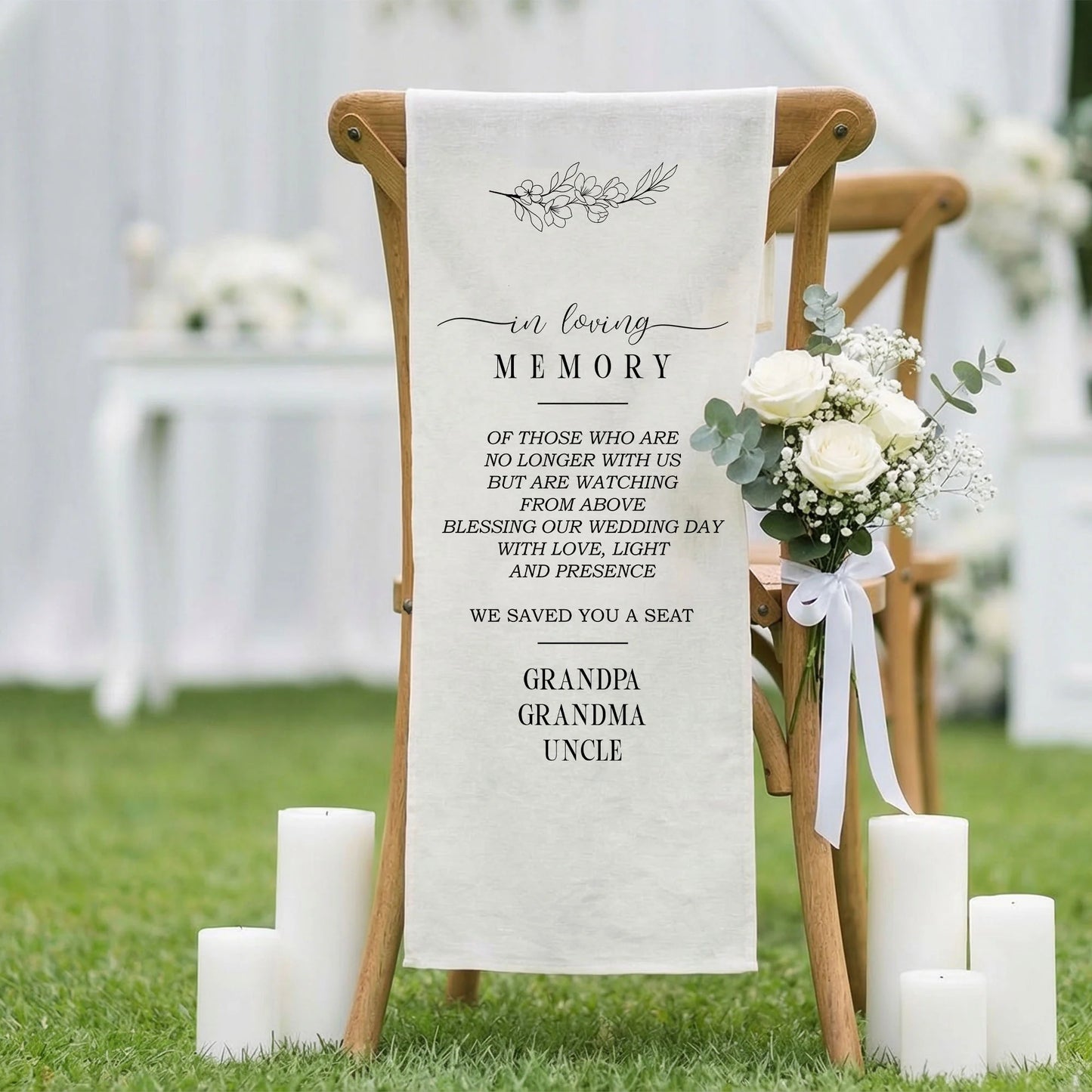 In Loving Memory Wedding Chair Sign Reserved Memorial Seat Sign Personalized Wedding Ceremony Decor
