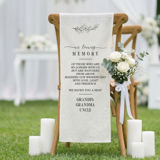 In Loving Memory Wedding Chair Sign Reserved Memorial Seat Sign Personalized Wedding Ceremony Decor