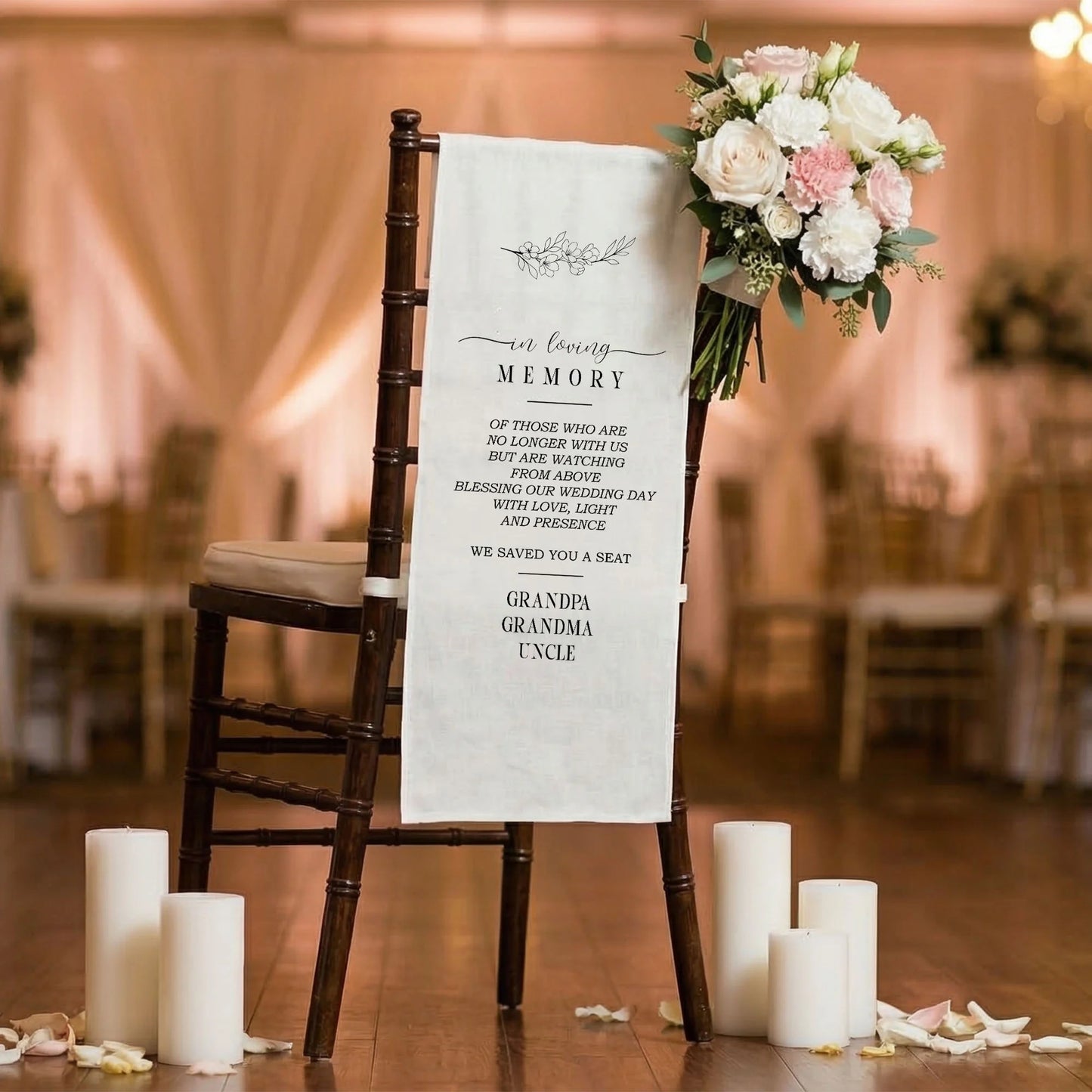 In Loving Memory Wedding Chair Sign Reserved Memorial Seat Sign Personalized Wedding Ceremony Decor