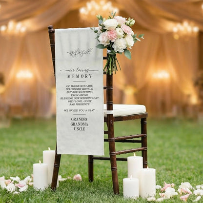 In Loving Memory Wedding Chair Sign Reserved Memorial Seat Sign Personalized Wedding Ceremony Decor