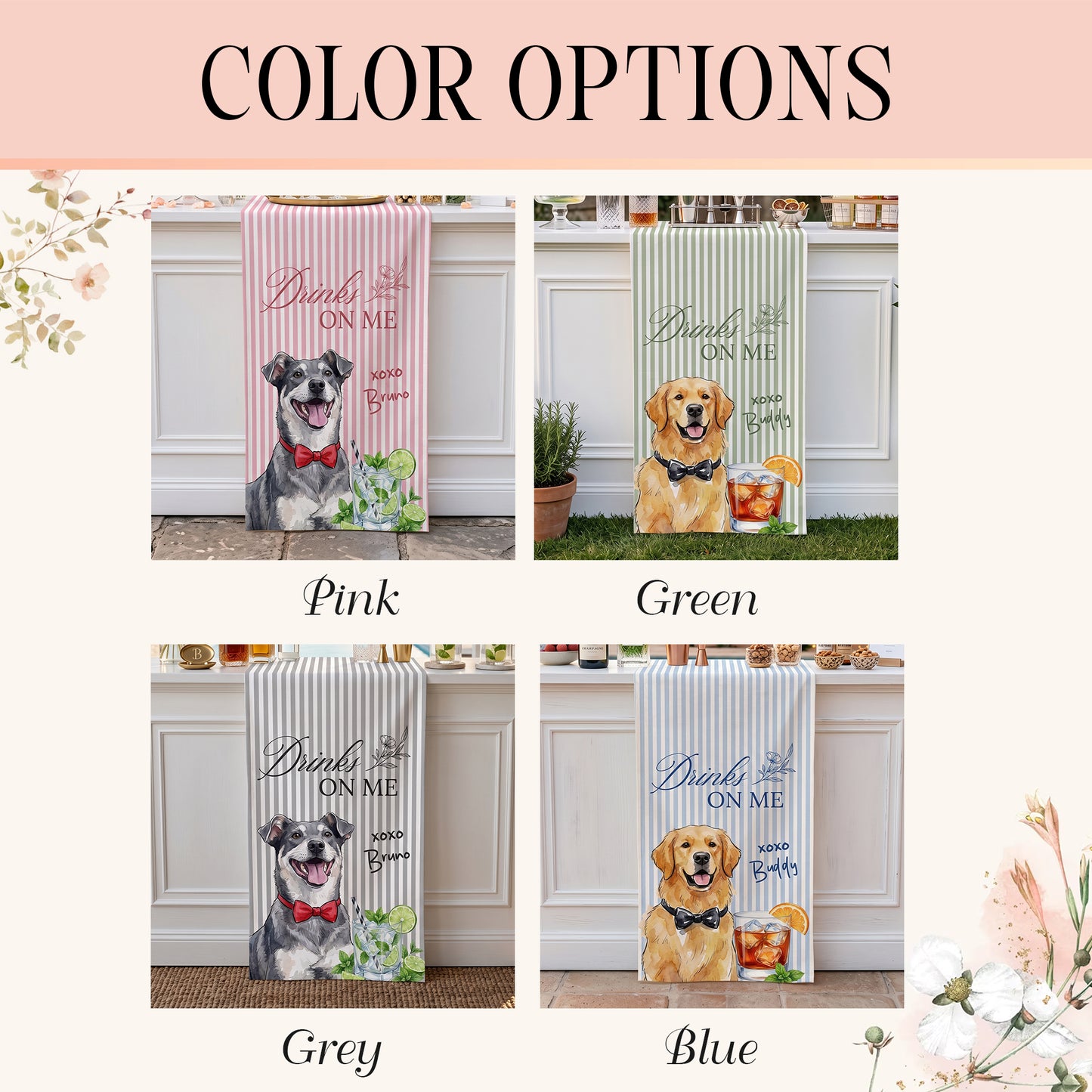 Custom Pet Signature Cocktail, Dog Custom Drink Sign, Pet Bar Menu Sign (Copy)
